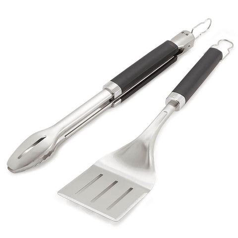 Weber Precision grill tongs and spatula set - stainless steel, locking tongs, dishwasher safe - 6771