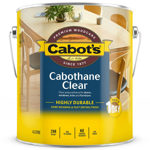 Cabot 4L Gloss Water Based Cabothane Clear Polyurethane - Durable - Fast Drying - Low Odour - SuperSaverAU - view 1