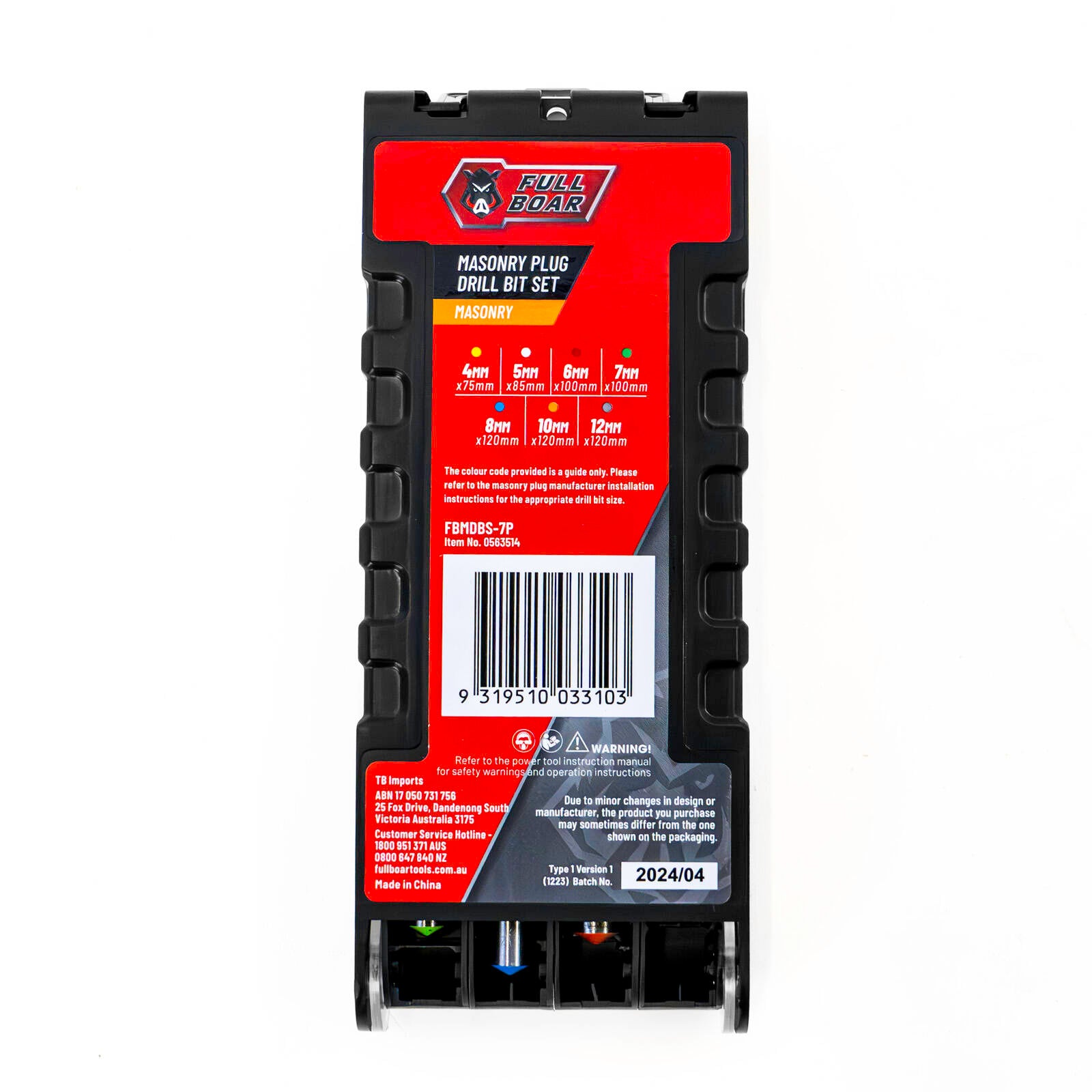 Full Boar 7 Piece Masonry Plug Drill Bit Set