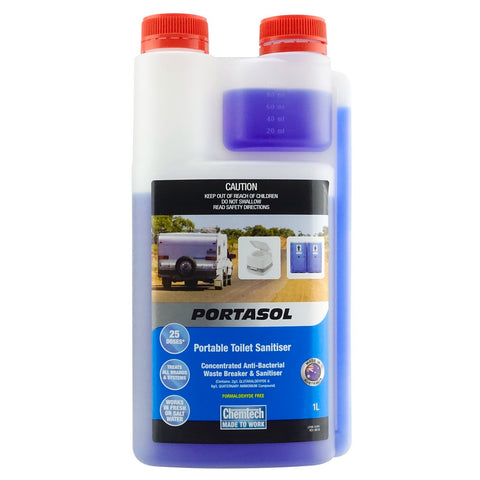 Chemtech Portasol Toilet Sanitiser 1L Portable Toilet Deodoriser