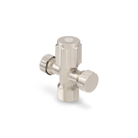 Brasshards 2 Way Cistern Tap 15mm x 15mm Brushed Nickel Brass Lead Free