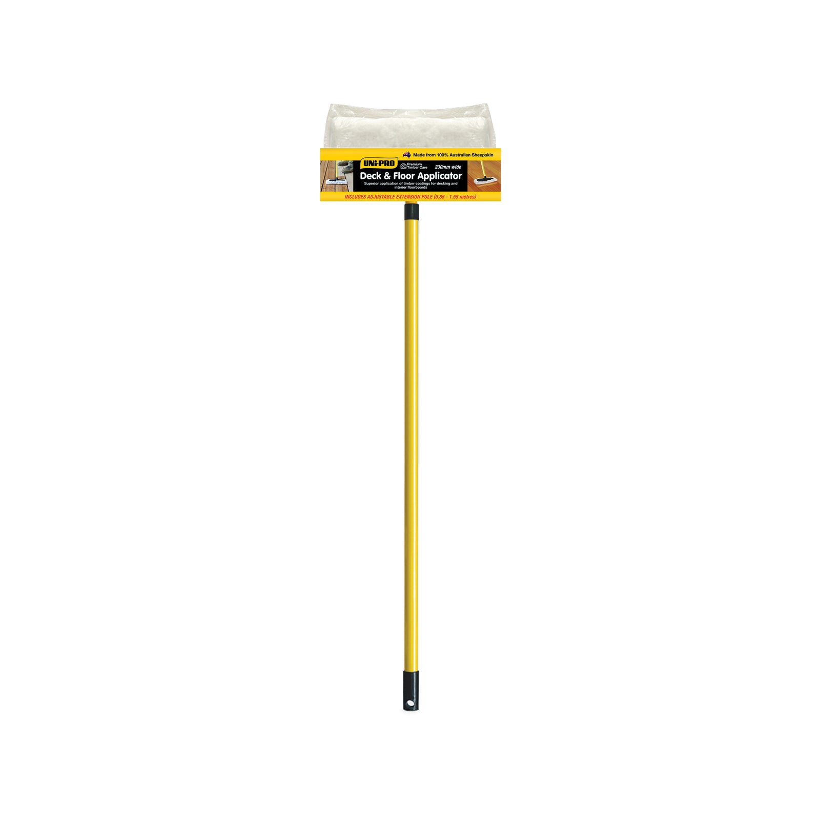 Uni-Pro Sheepskin Deck and Floor Applicator with Extension Pole Lambswool