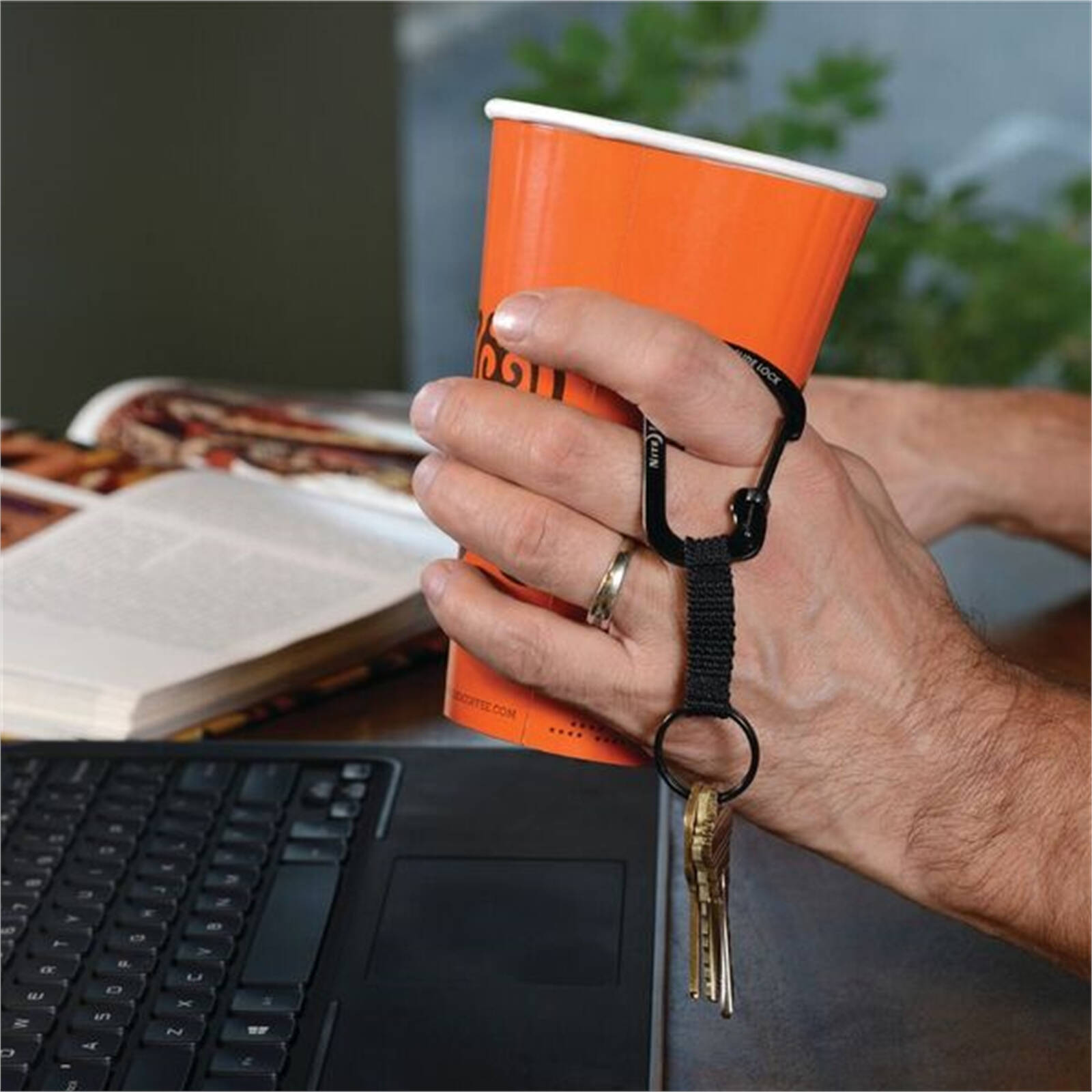 Nite Ize No 3 Slide Lock Key Ring, 115 x 38mm, Stainless Steel & Nylon, Black