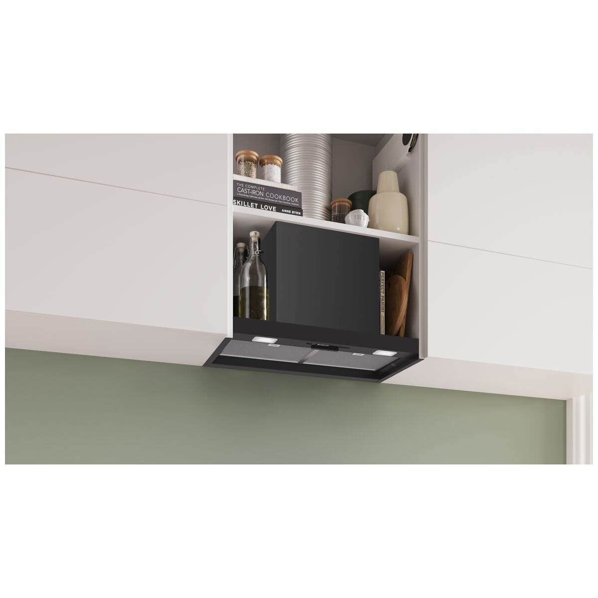 Bosch Series 2 60cm Integrated Rangehood - Matte Black - 384m³/h, 3 Power Levels - DBB63BC60A