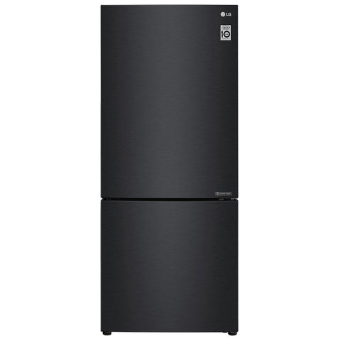 LG 420L Bottom Mount Fridge - Matte Black Doors, Door Cooling, Frost Free - GB-455MBL
