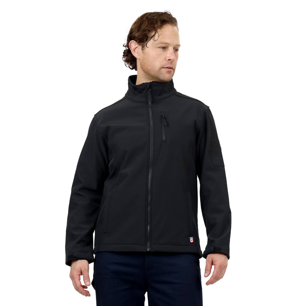 Citeco Black Soft Shell Jacket - Reflective, Polyester Elastane, Men's Medium