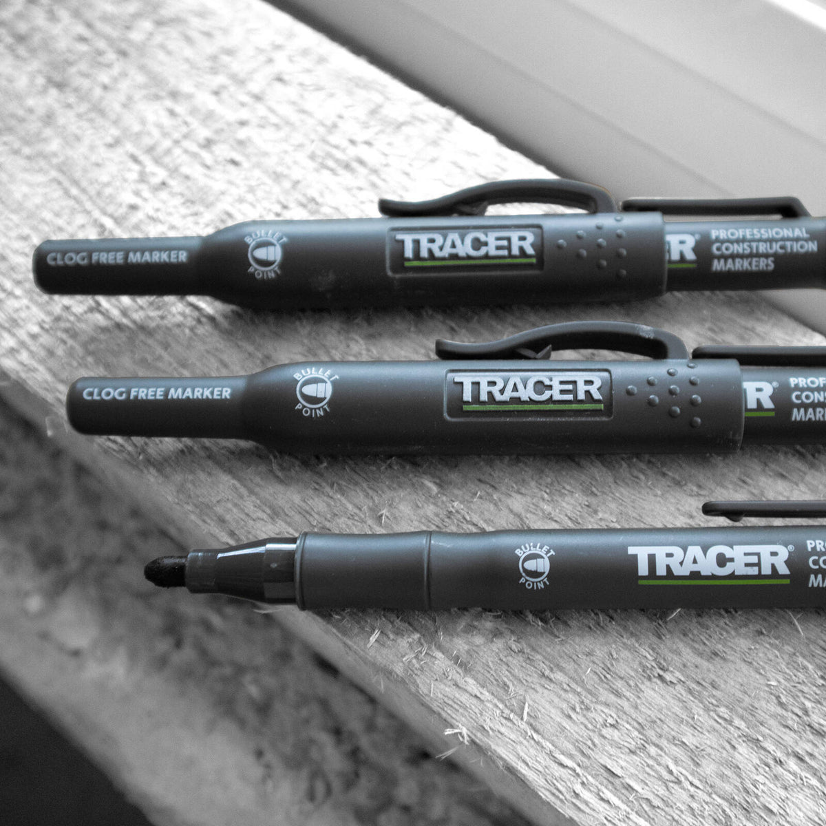 TRACER Black Clog Free Marker for Tiles, Concrete & Glass