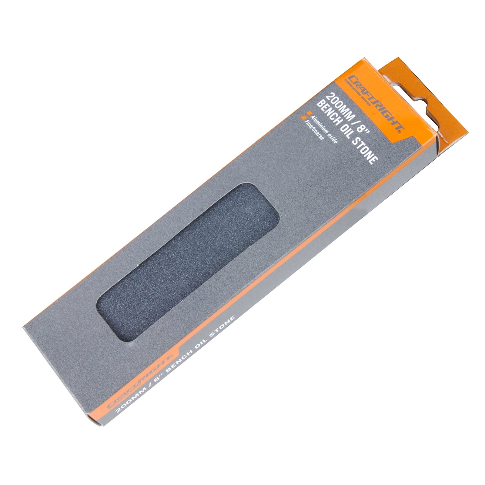 Craftright 200mm Bench Oil Stone - Dual Grit Aluminium Oxide Sharpening Stone