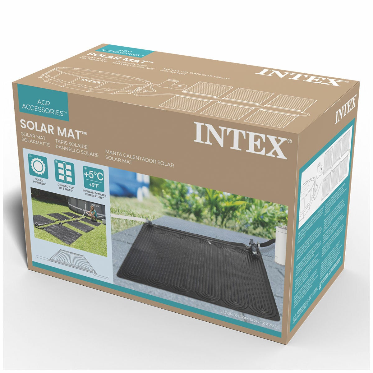 Eco Solar Pool Heater Mat 1.2m x 1.2m, UV Stabilised PVC with Bypass Valve and Hose by Intex — image 6