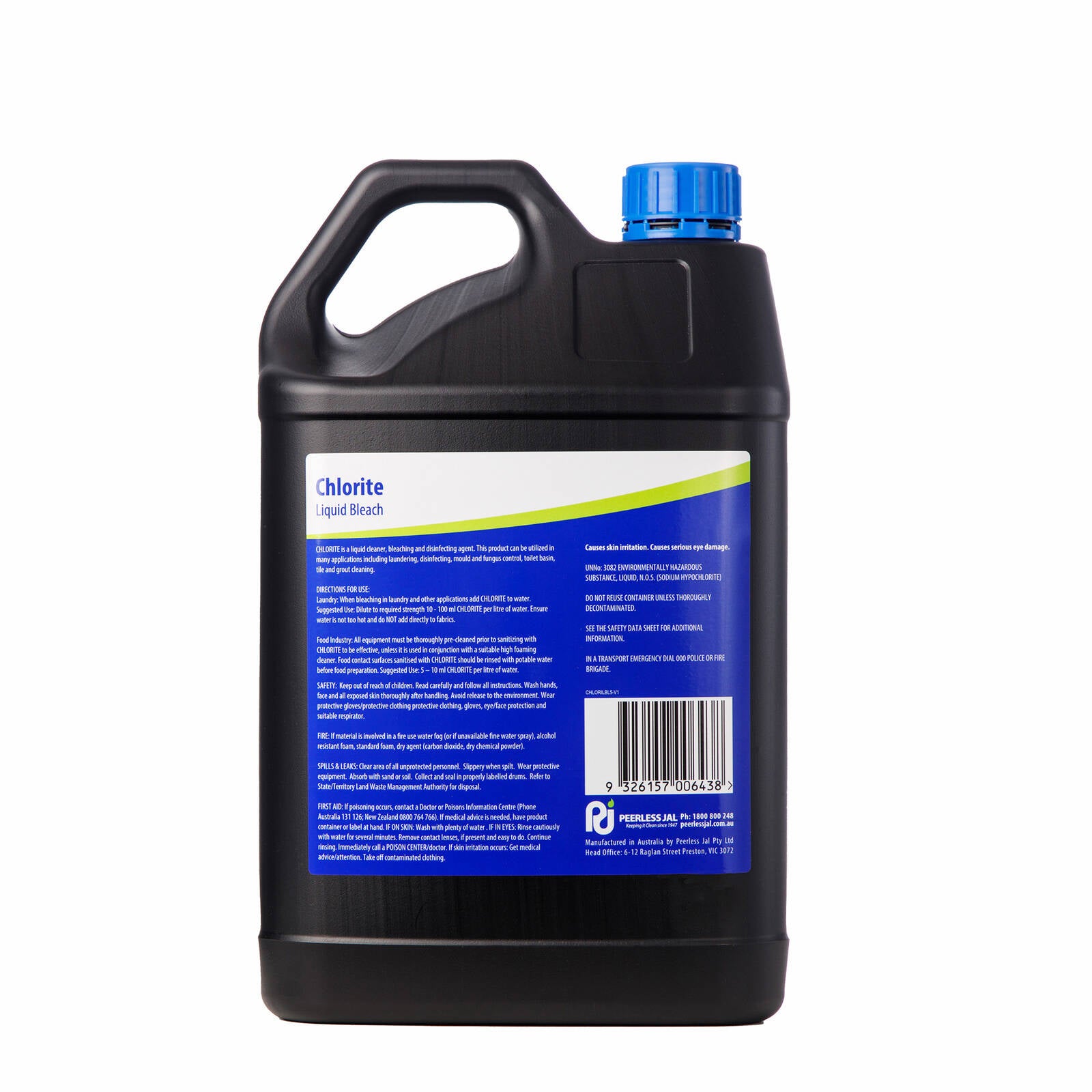 Peerless JAL 5L Chlorite Liquid Bleach Concentrate
