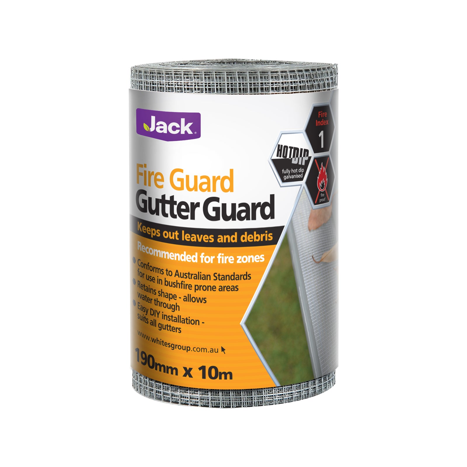 Jack Fire Guard Galvanised Steel Gutter Mesh 190mm x 10m