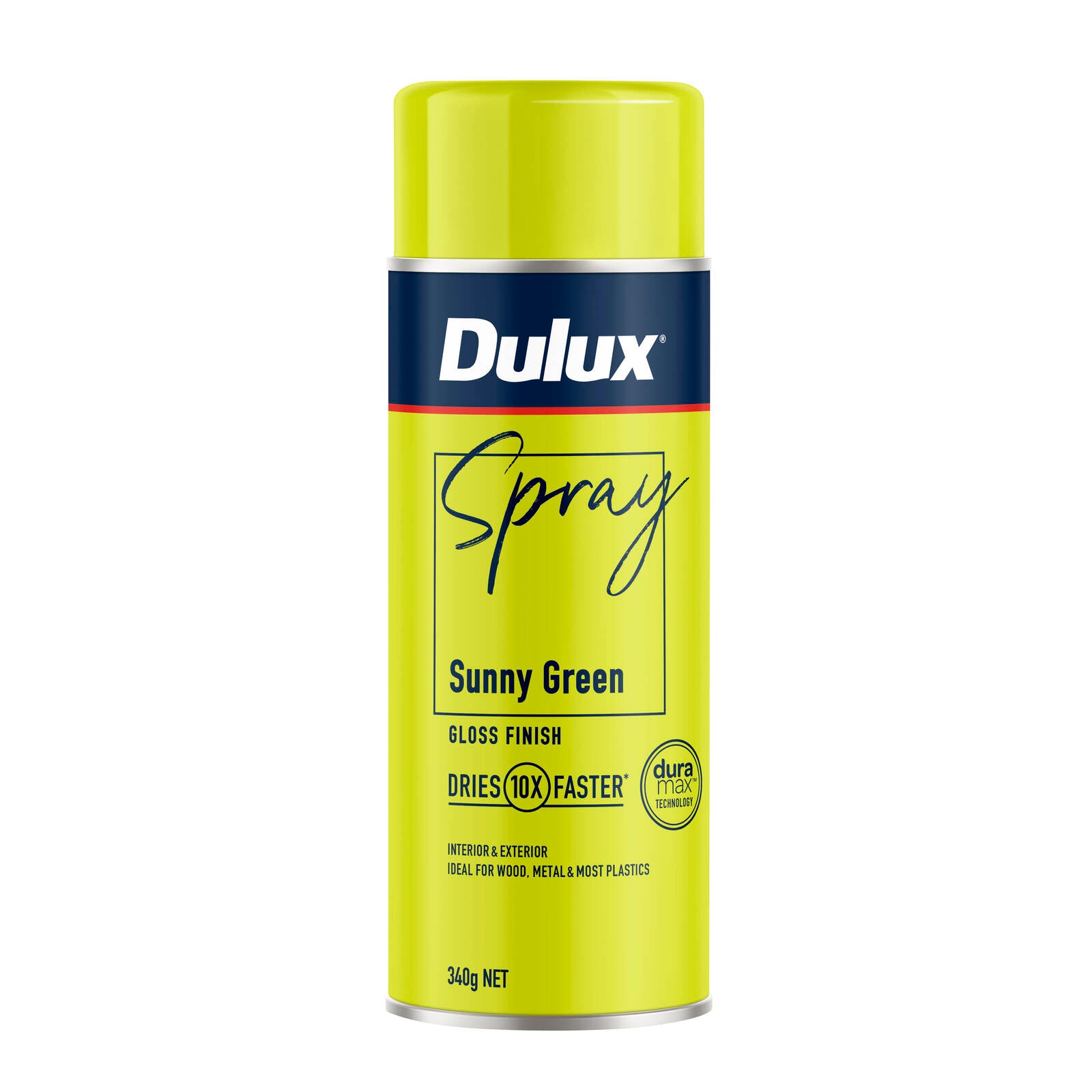 Dulux 340g Sunny Green Gloss Spray Paint, Indoor, 2.2m2/L Coverage