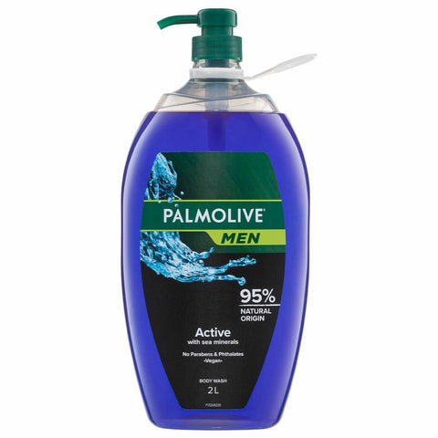 Palmolive Mens Body Wash 2 Litre Shower Gel Orange Oil and Sea Salt