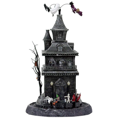 Musical Halloween Haunted House Decoration 445mm, Rotating Witch and Ghost