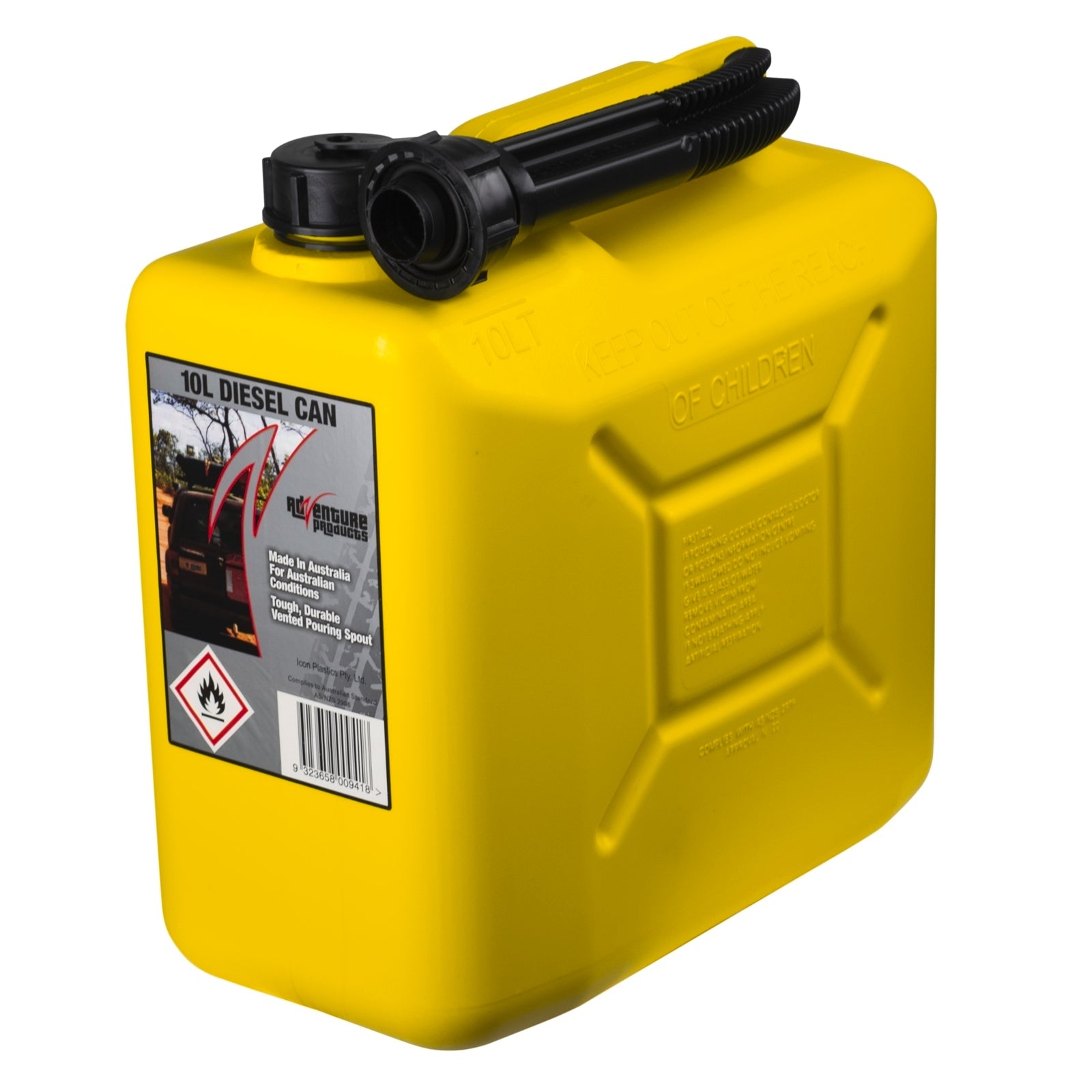 AdVenture Products 10L Diesel Fuel Can And Pourer - SuperSaverAU - view 1