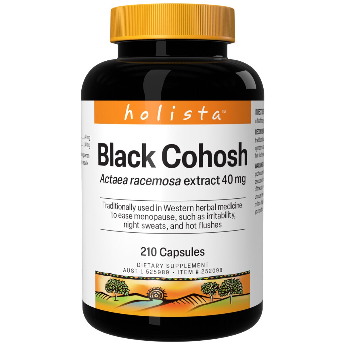 Holista Menopause Support Supplement Black Cohosh 210 Capsules 40mg Vegan