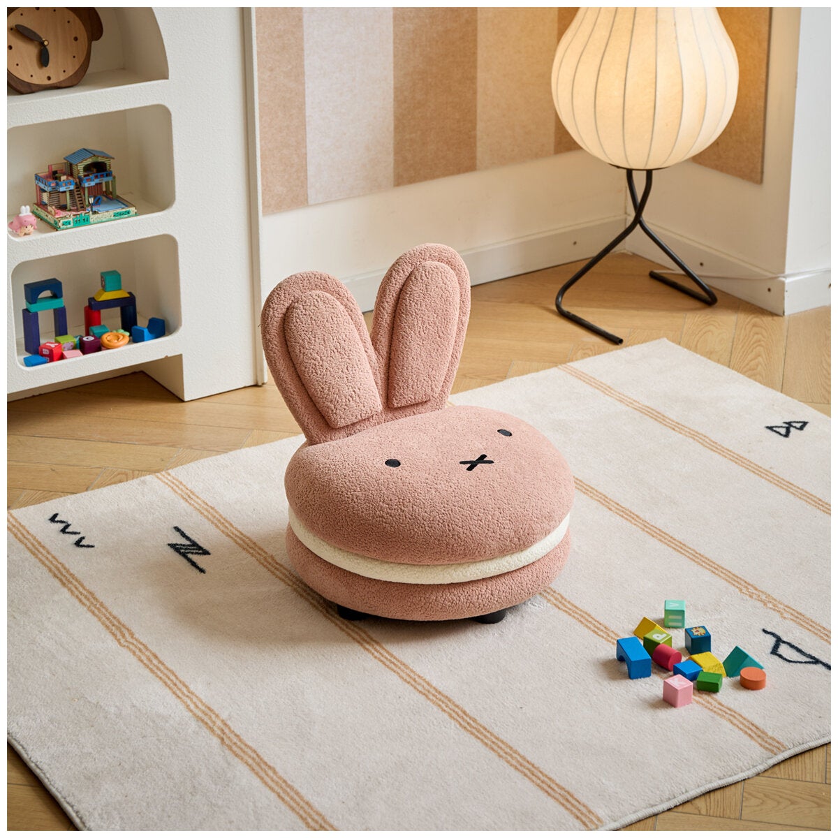 Pink Macaron-Shaped Kids' Accent Chair Featuring Miffy, Soft Boucle Upholstery by Aesthetik Kids — image 7