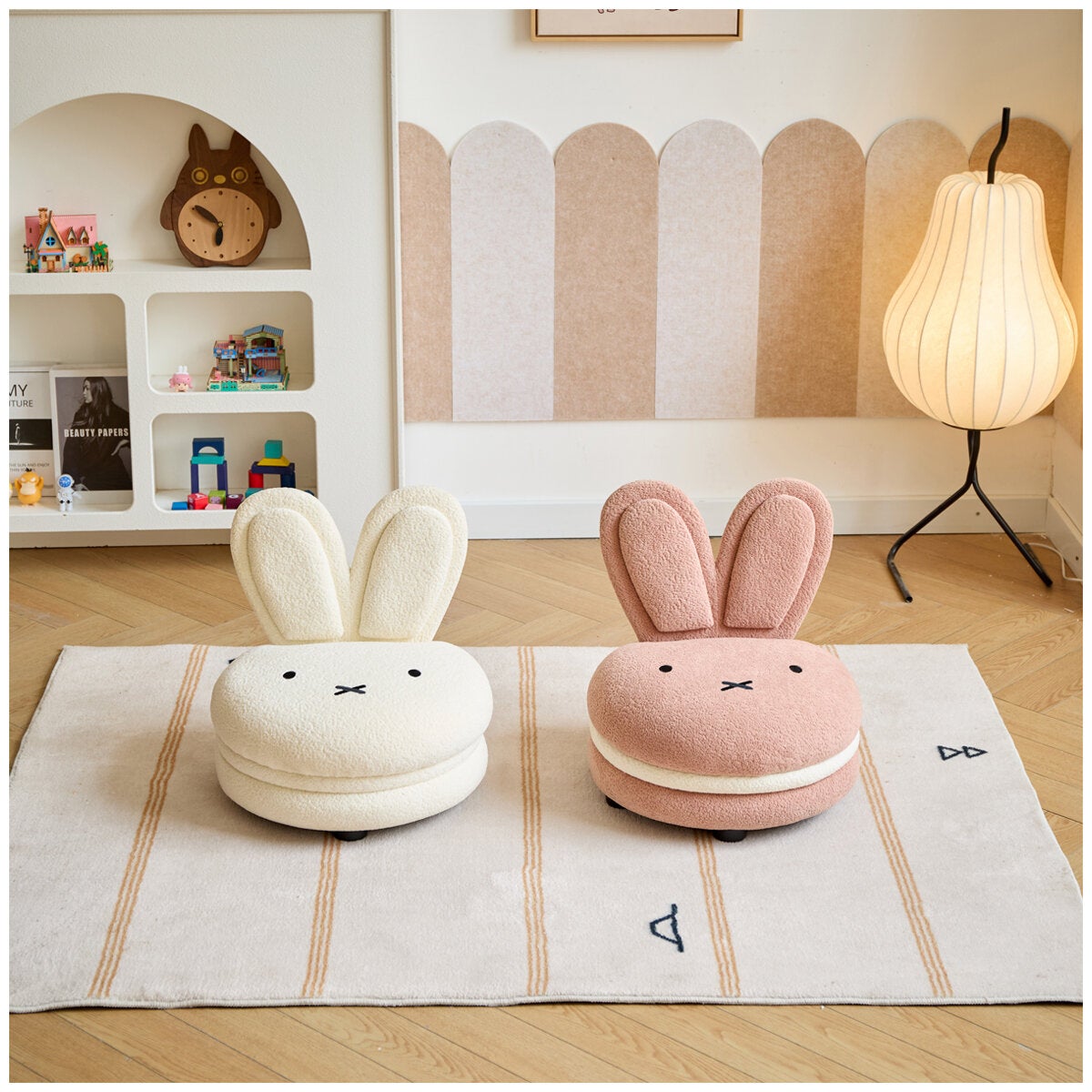 Pink Macaron-Shaped Kids' Accent Chair Featuring Miffy, Soft Boucle Upholstery by Aesthetik Kids — image 9