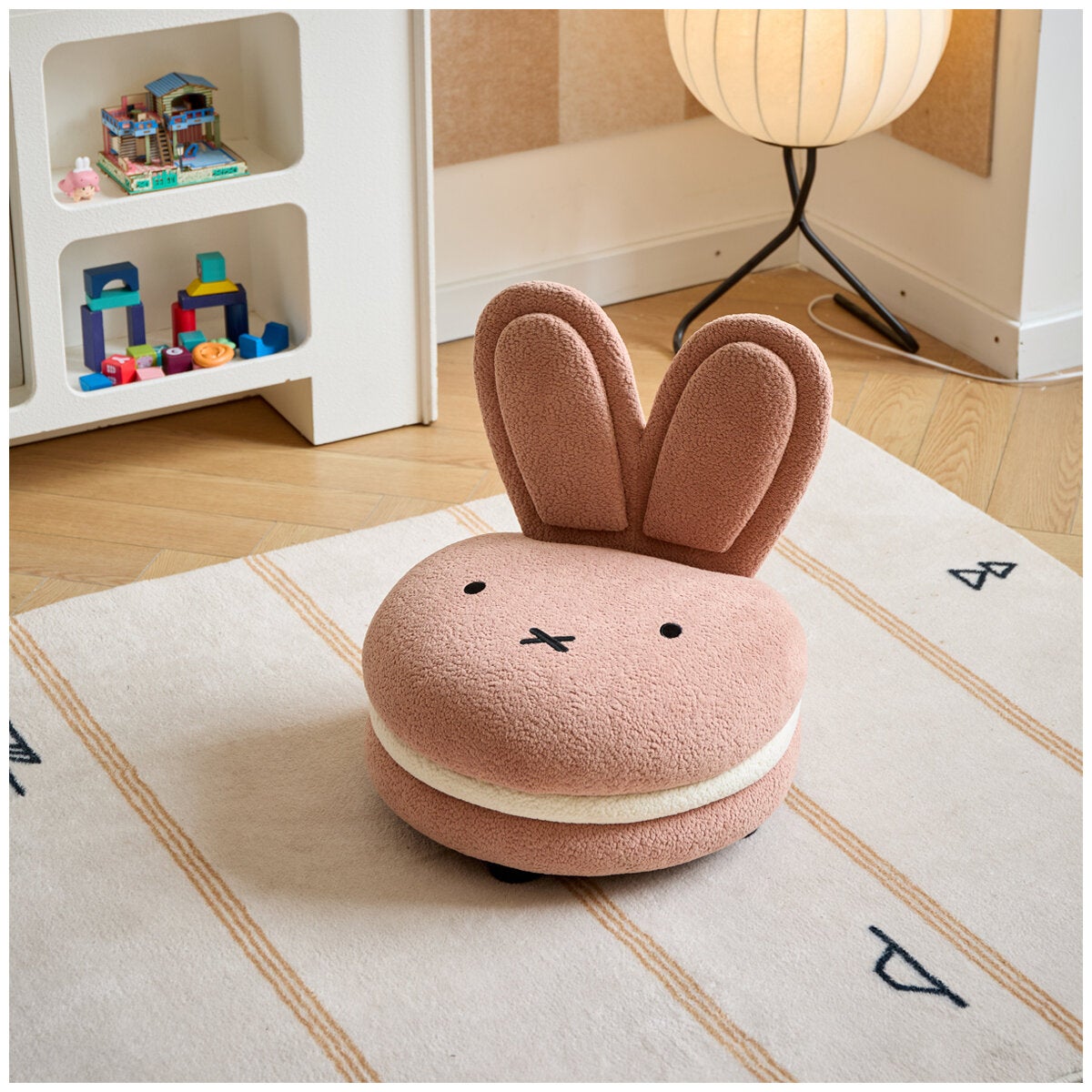 Pink Macaron-Shaped Kids' Accent Chair Featuring Miffy, Soft Boucle Upholstery by Aesthetik Kids — image 11