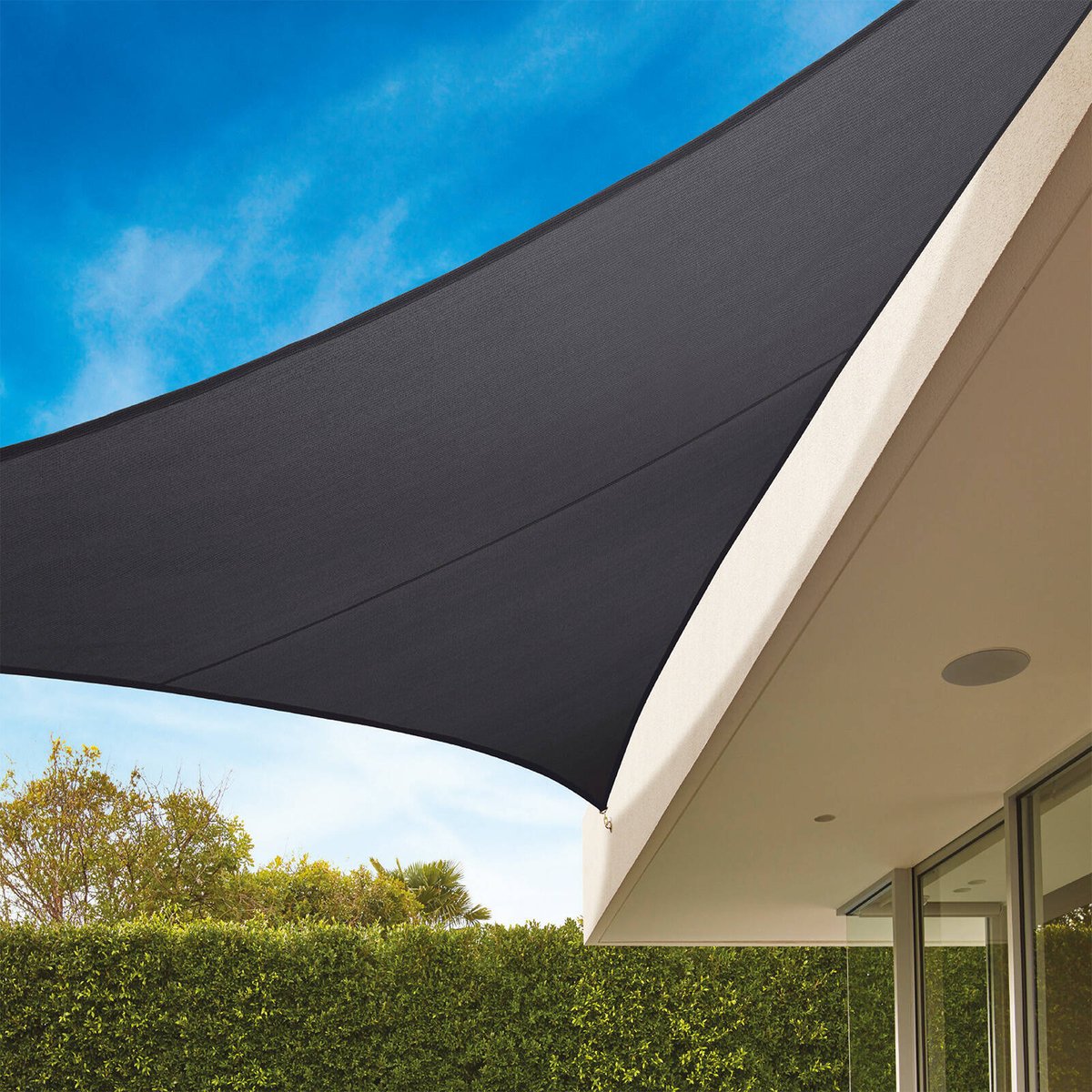 Coolaroo 5m Triangle Shade Sail - Graphite - HDPE - UV Protection - SuperSaverAU - view 2