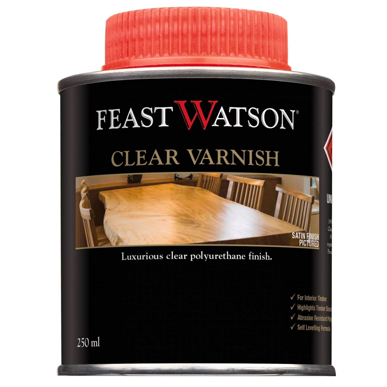Feast Watson 250ml Clear Satin Interior Timber Varnish
