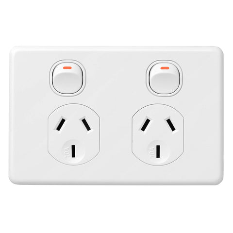 DETA X6 Double Power Point 10 Pack White Polycarbonate 10A 250V