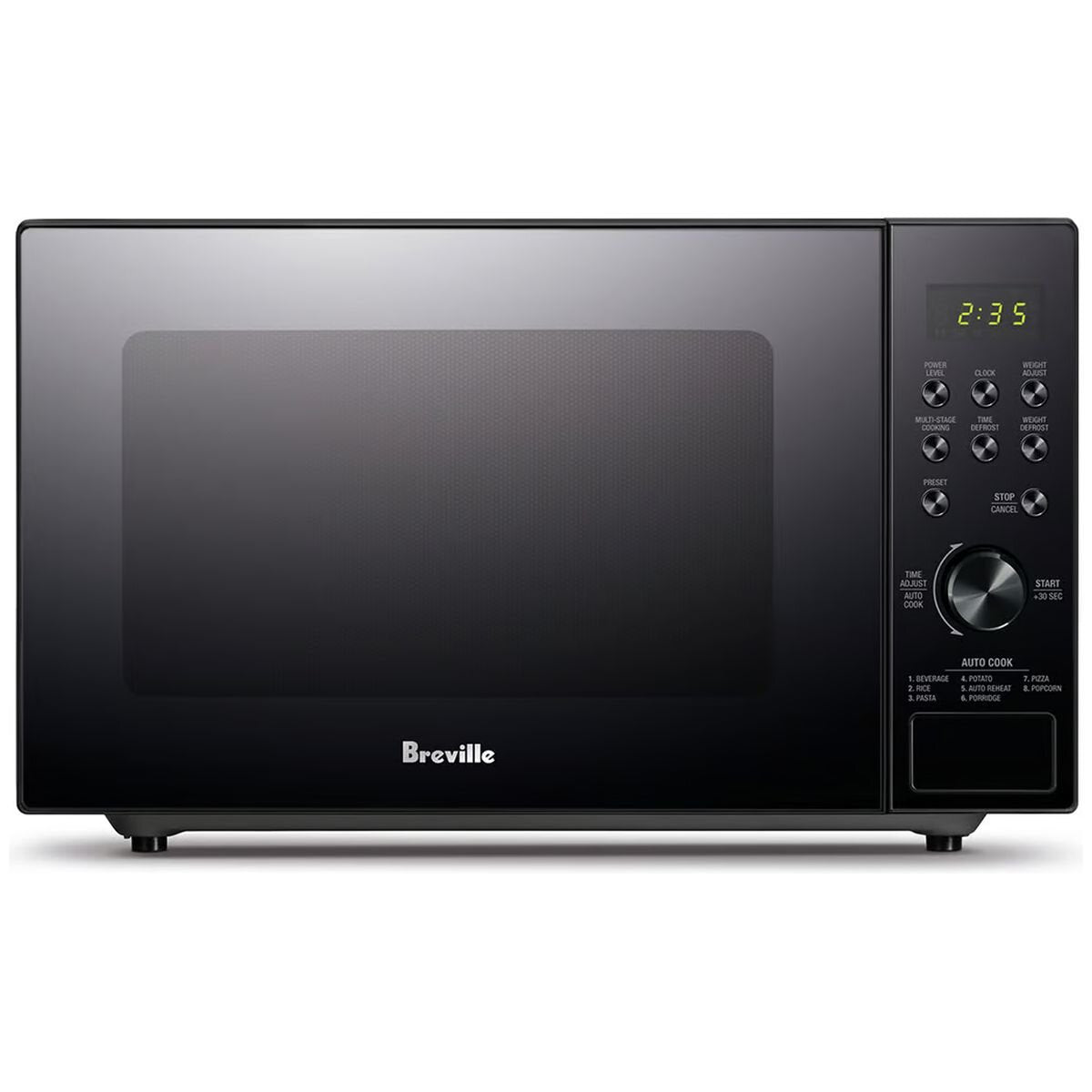 Breville 20L Silhouette Flatbed Compact Microwave - 800W, Black, 8 Auto Menus - LMO420BLK