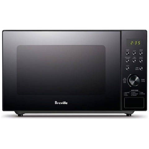 Breville 20L Silhouette Flatbed Compact Microwave - 800W, Black, 8 Auto Menus - LMO420BLK