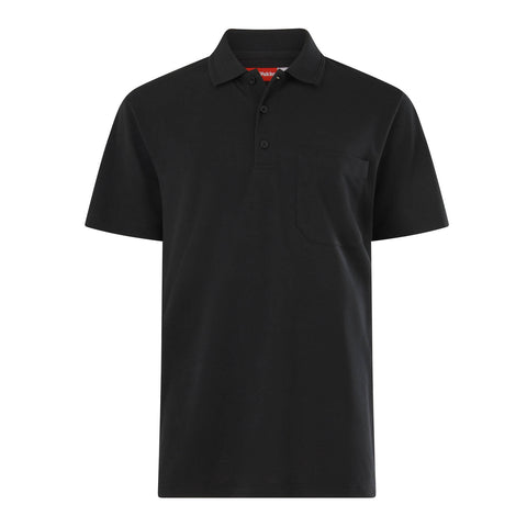 Hard Yakka Short Sleeve Polo, Black, 190gsm Polyester Cotton Pique, Chest Pocket, Size S