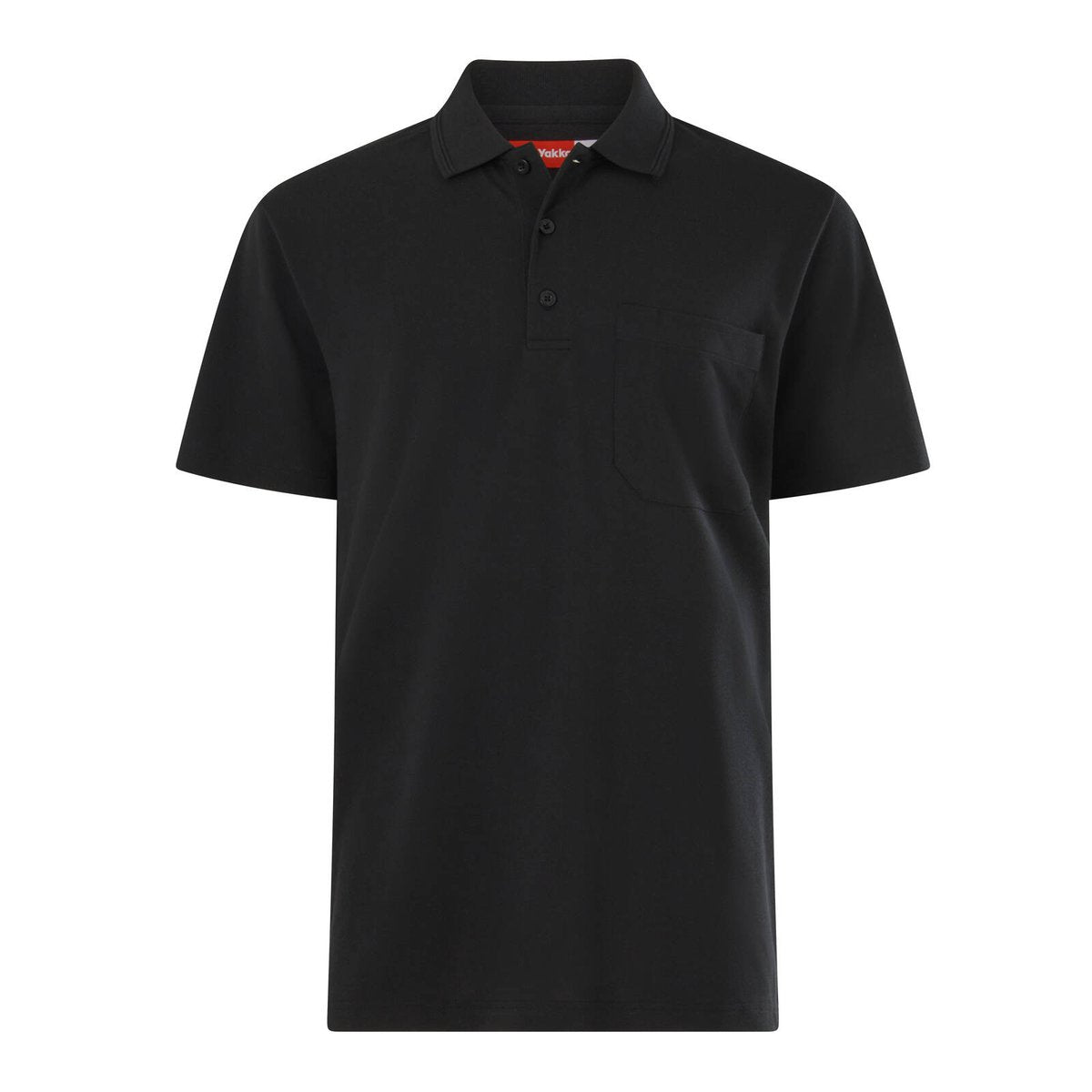 Hard Yakka Short Sleeve Polo, Black, 190gsm Polyester Cotton Pique, Chest Pocket, Size S