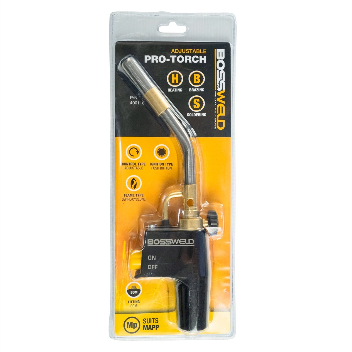 Bossweld Adjustable MAP Pro-Torch Black 400116