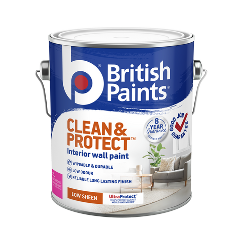 British Paints Extra Bright Low Sheen Clean & Protect Interior Paint, 2L