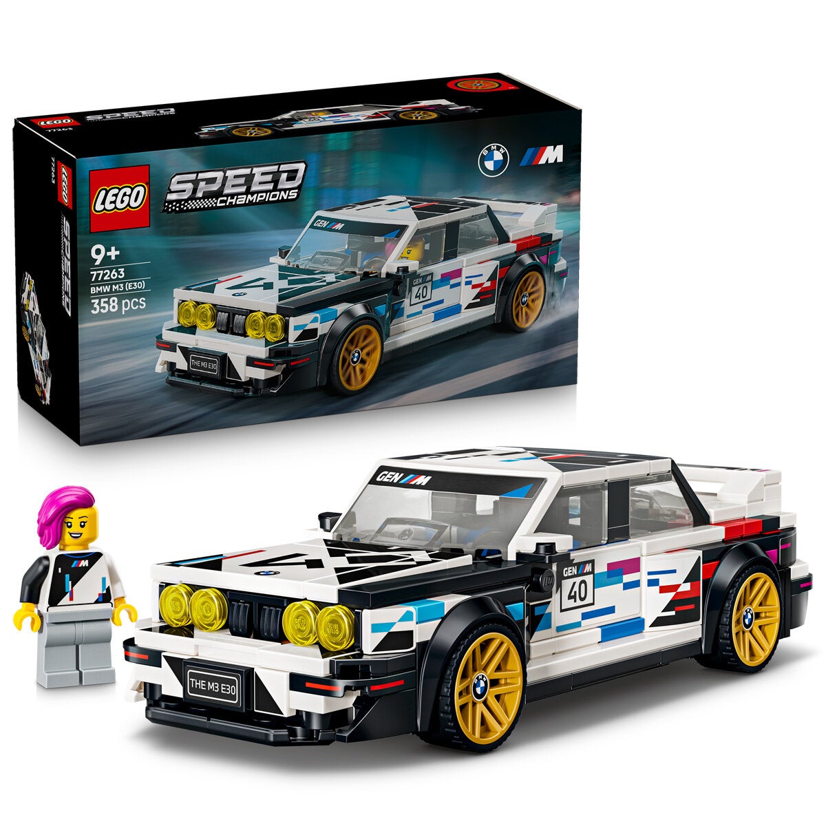 LEGO BMW M3 E30 Speed Champions Race Car Model Kit 358 Pieces 77263