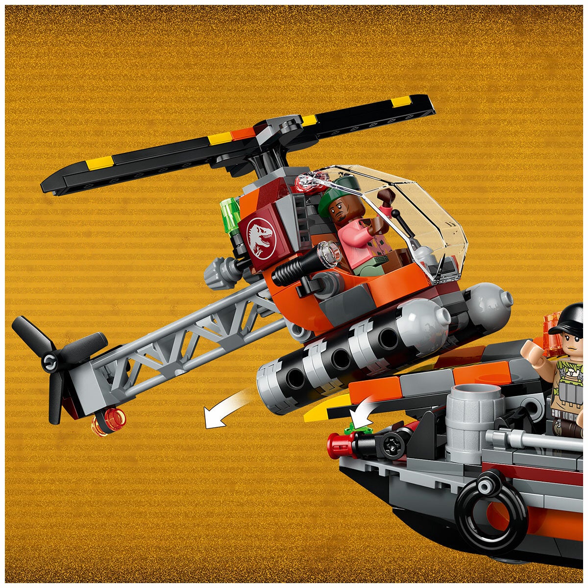 LEGO Mosasaurus Dinosaur Boat Attack Jurassic World Playset 3 Minifigures 77983 — image 7