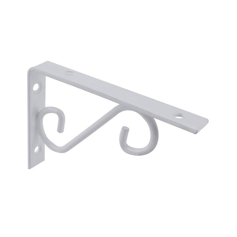 Carinya Scroll Stayed Bracket - 150 x 100mm - Powder Coated Steel - White - SuperSaverAU - view 1