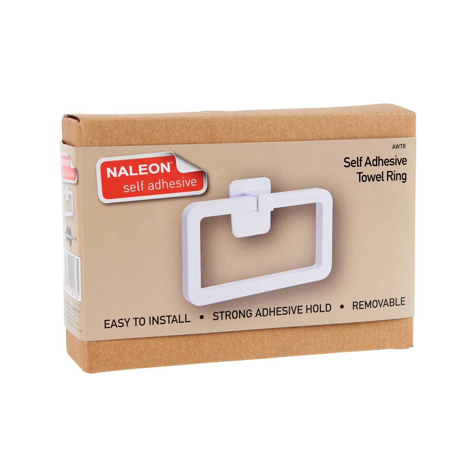 Naleon White Self Adhesive Towel Ring - ABS Plastic