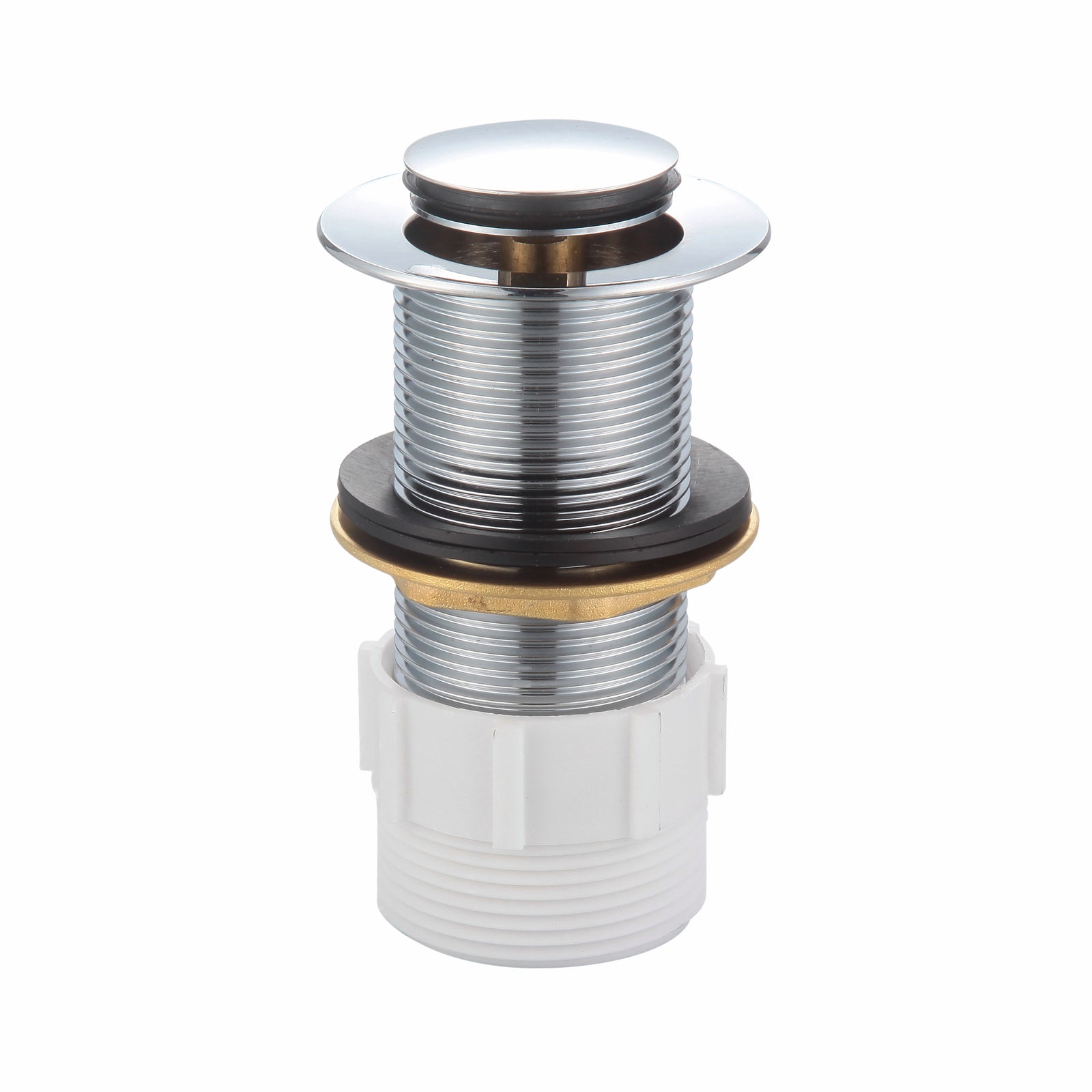 Kinetic 32mm Chrome Pop Up Basin Waste - Brass, Push Action