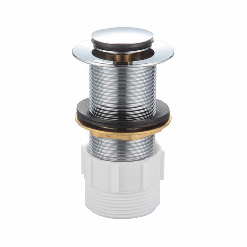 Kinetic 32mm Chrome Pop Up Basin Waste - Brass, Push Action