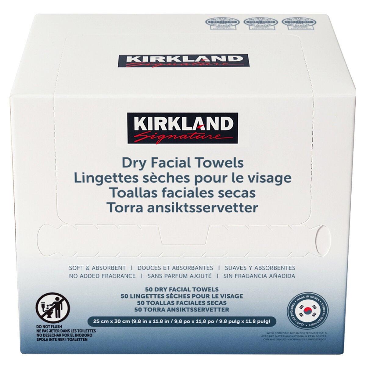 Disposable Dual-Sided Face Towels with Textured and Smooth Sides, No Added Fragrance, 200 Count Kirkland Signature — image 3