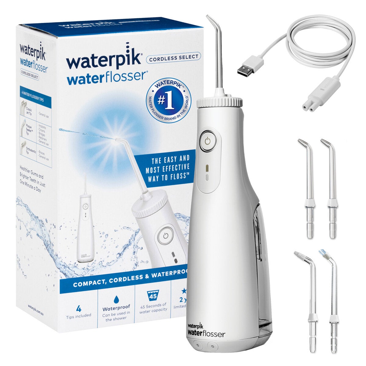 Waterpik Select Cordless Oral Irrigator White 3 Pressure Settings WF-10A010
