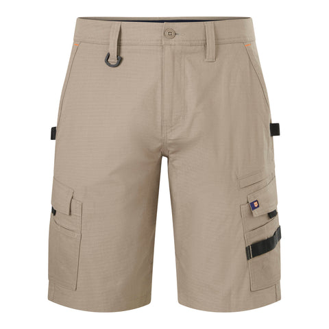 Citeco Mens Ripstop Cargo Mid Shorts, Stretch Cotton, Khaki - Size 102R