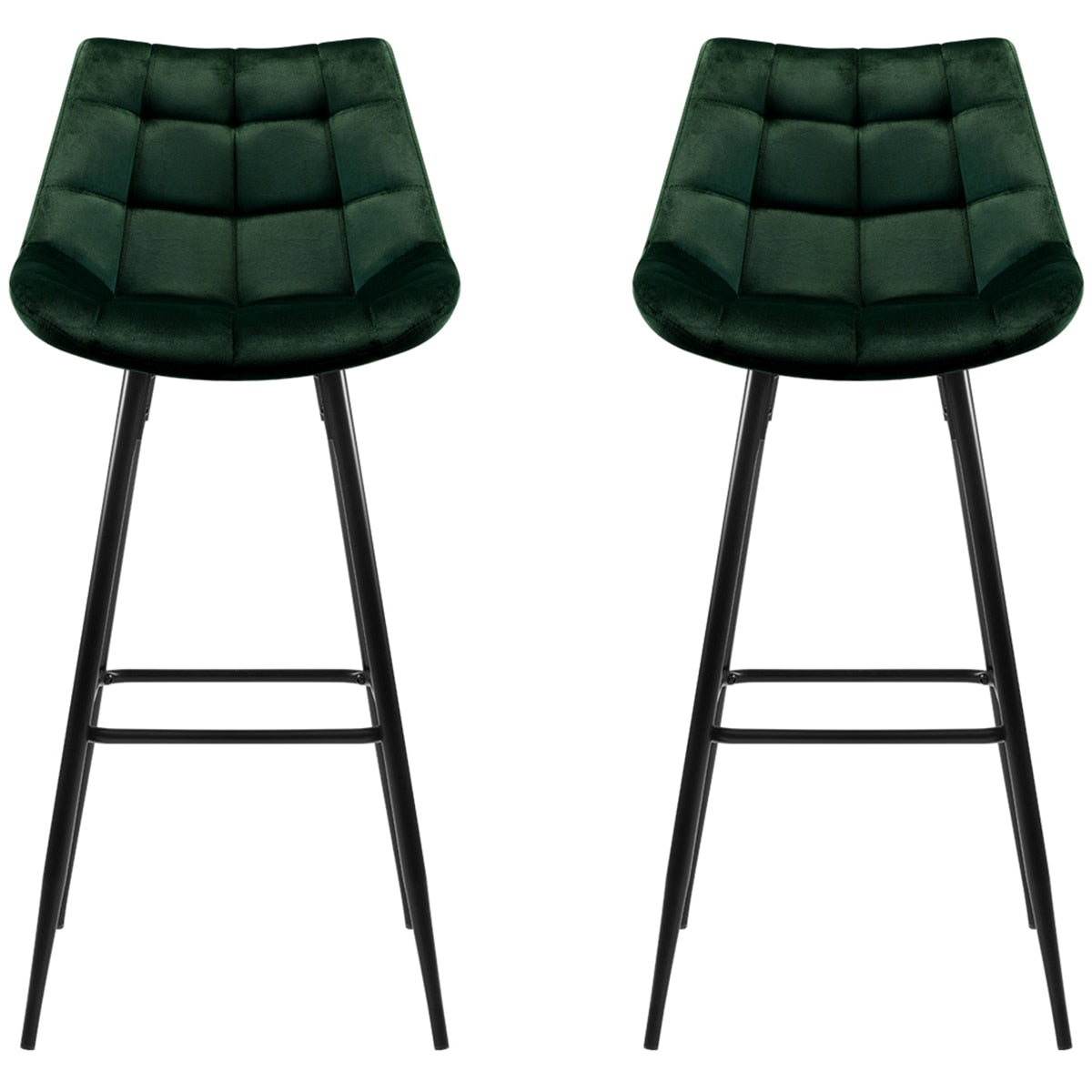 Artiss Velvet Barstool Green 2 Pack - SuperSaverAU - view 2