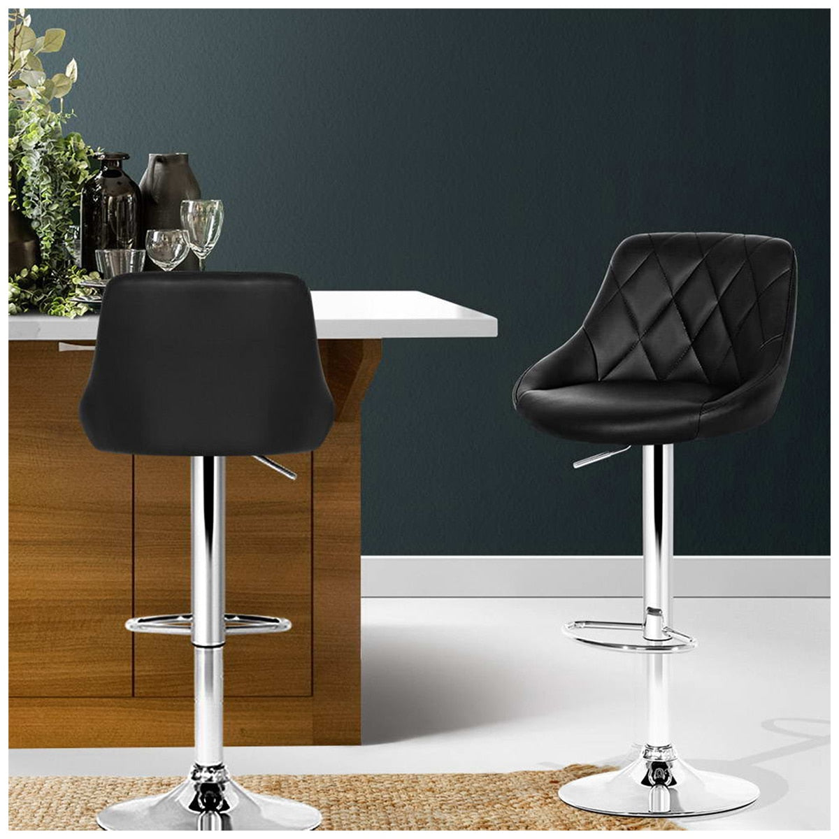 Artiss Black Gaslift Swivel Barstool 2 Pack - SuperSaverAU - view 4