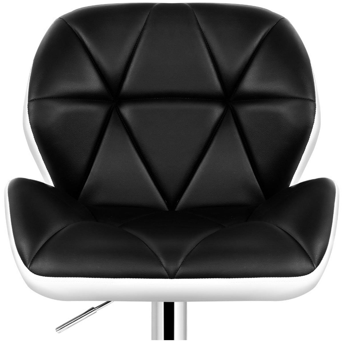 Artiss Black And White Gaslift Swivel Barstool With Rhombus Motif 2 Pack - SuperSaverAU - view 4