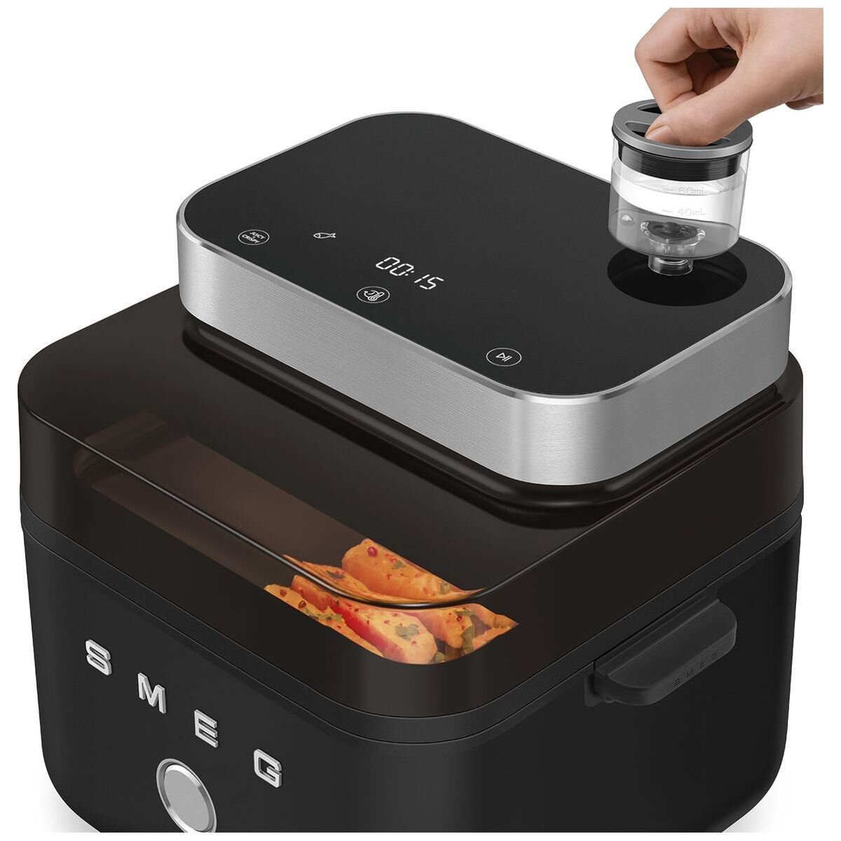 Smeg Retro Style 7.3L Air Fryer - Matte Black Finish, Crispy and Juicy+Crispy Modes - AFC01BLMAU