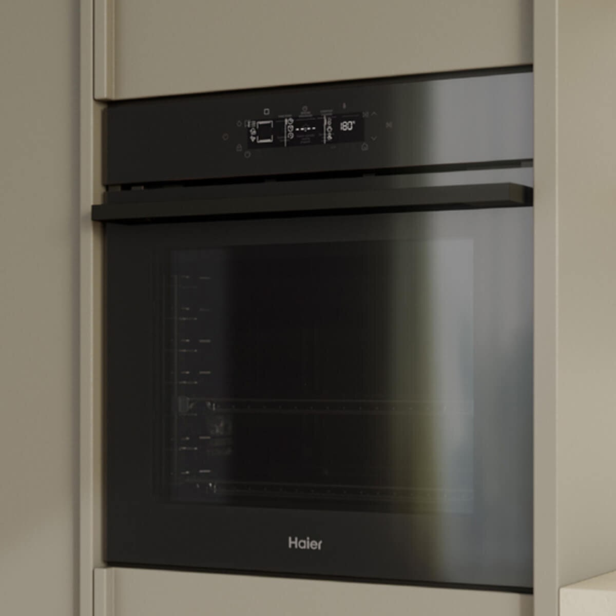 Haier 60cm 500 Series Pyrolytic Oven - 78L, 14 Functions, Steam Assist, Air Fry, Wi-Fi, Black - HWO60S14TPB6