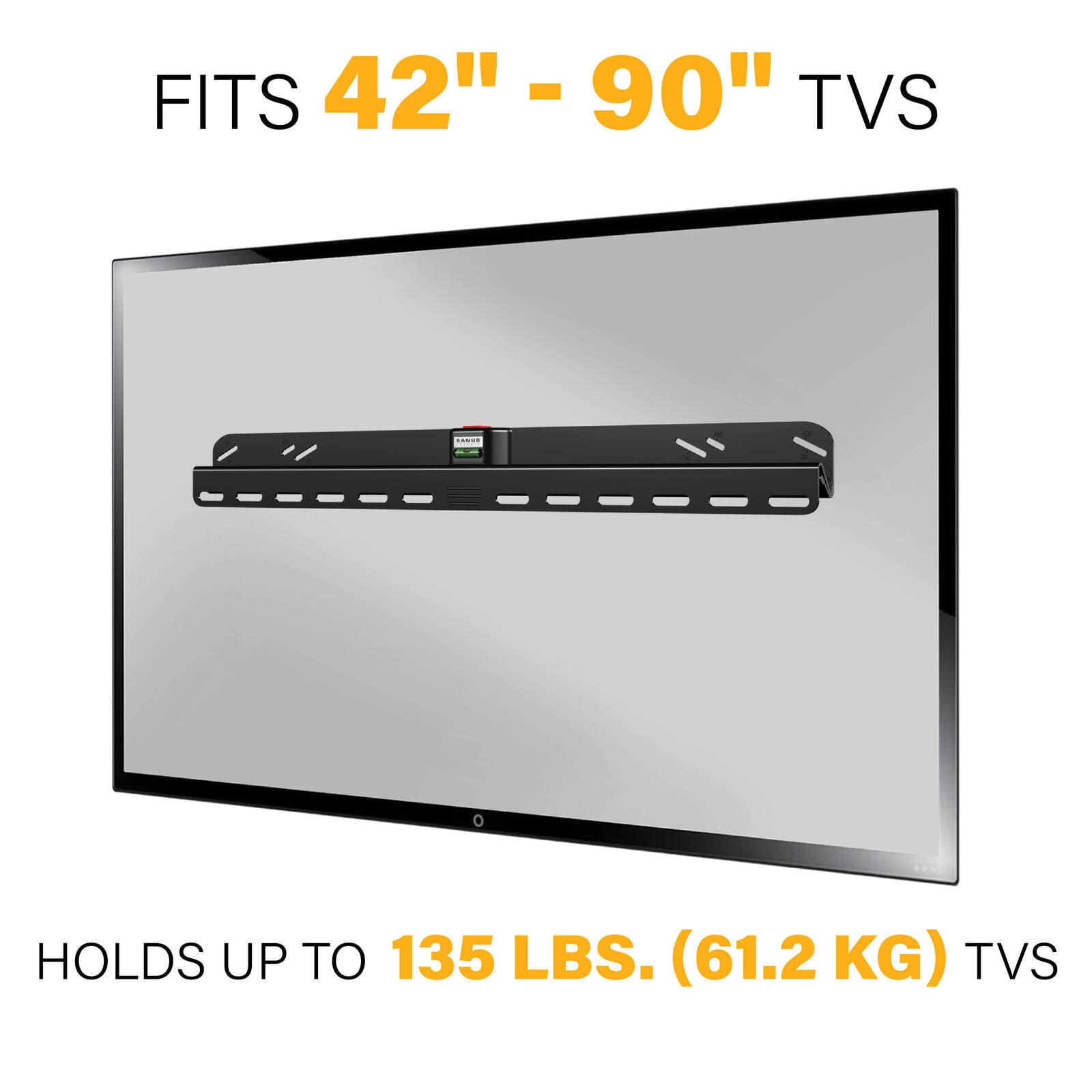 Sanus 42-90" Fixed TV Wall Mount, Low Profile, Fits Most Flat Panel TVs, Hardware Included