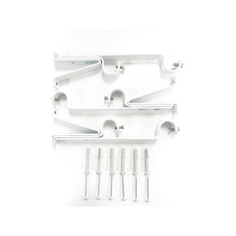 Windoware 16-22mm White Double Curtain Rod Bracket 3 Pack - Layered Curtains - SuperSaverAU - view 1