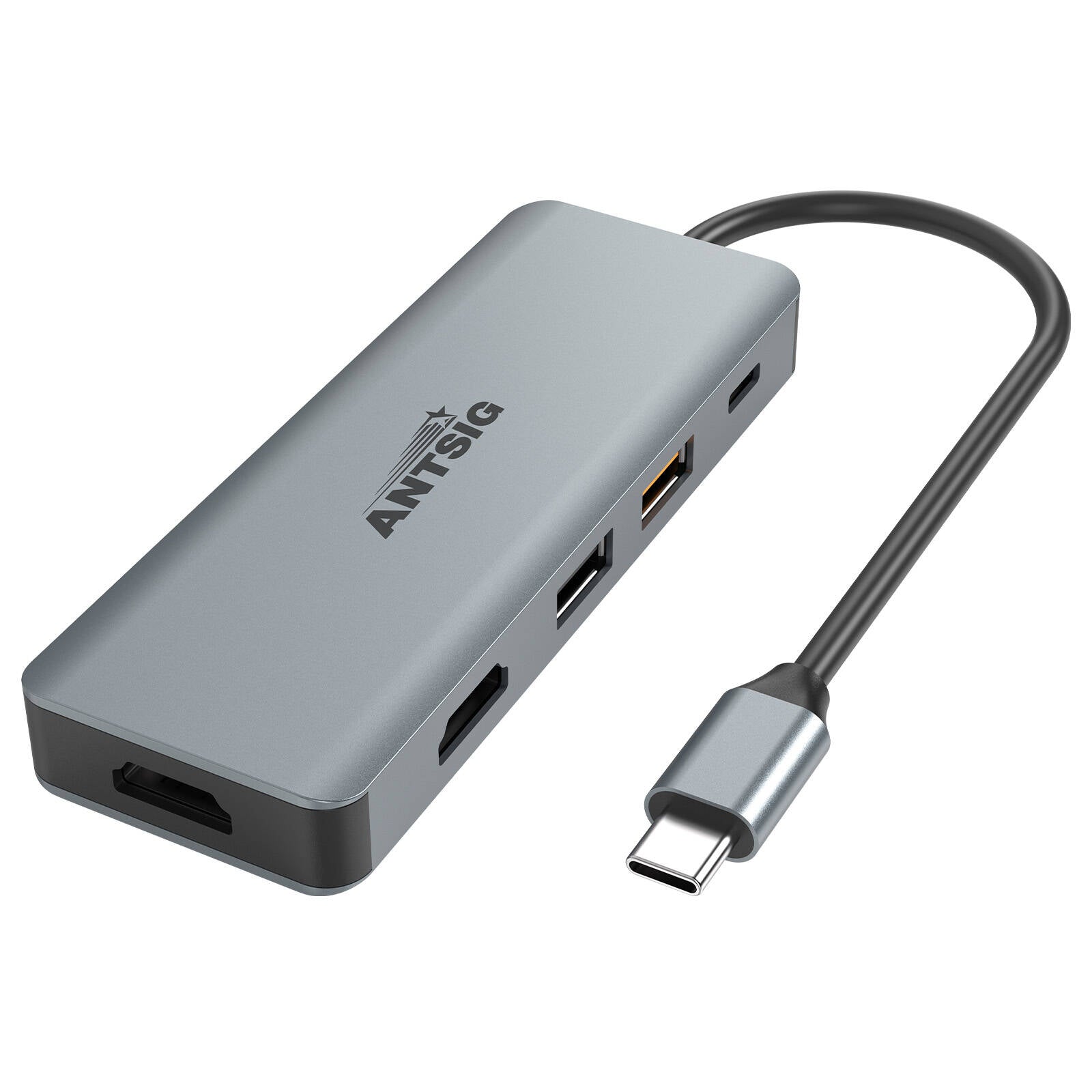 Antsig 7-in-1 USB-C Multiport Adapter - Dual HDMI 4K, USB 3.2, 100W PD AP542B