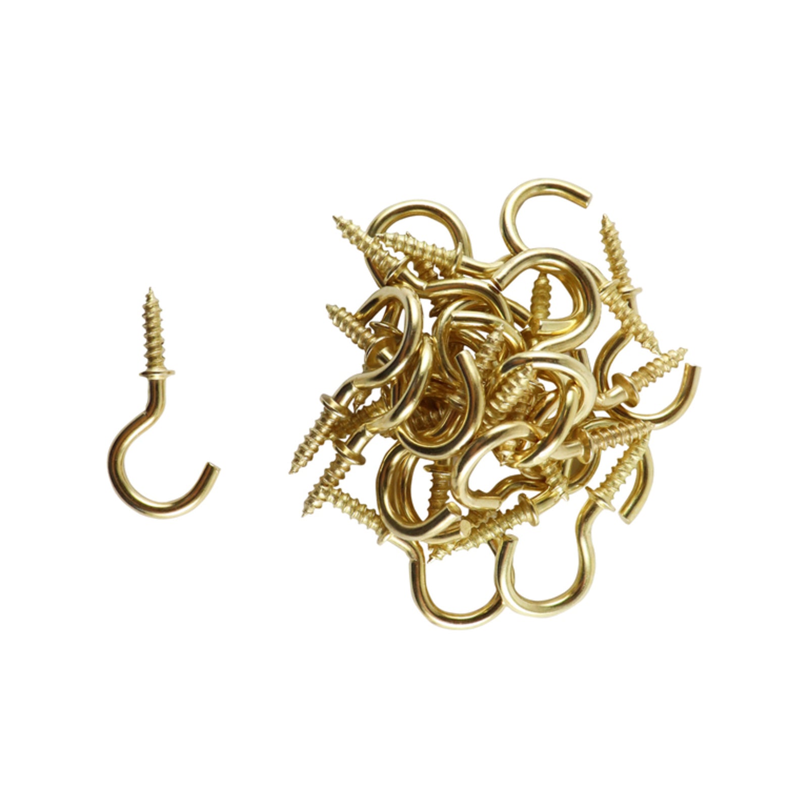 Everhang 10mm Brass Plated Steel Cup Hook - 25 Pack